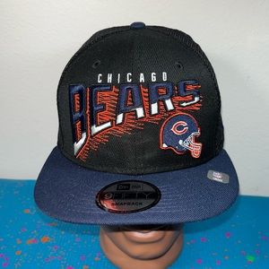 NEW ERA 9fifty NFL CHICAGO BEARS HELMET TRUCKER SNAPBACK MENS HAT BLACK NAVY NEW
